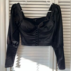 Fashion Nova Leave You Wanting More Satin Crop Top NWT